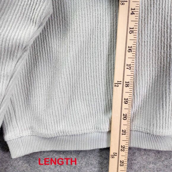 Aerie Pullover Womens Sz L Pastel Green Hoodie Waffle Knit Drawstring Cotton - Picture 6 of 12